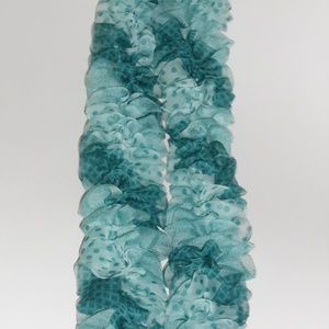 Knitted Teal Ruffle Scarf